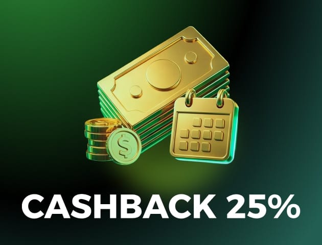 Até 25% de Cashback Semanal